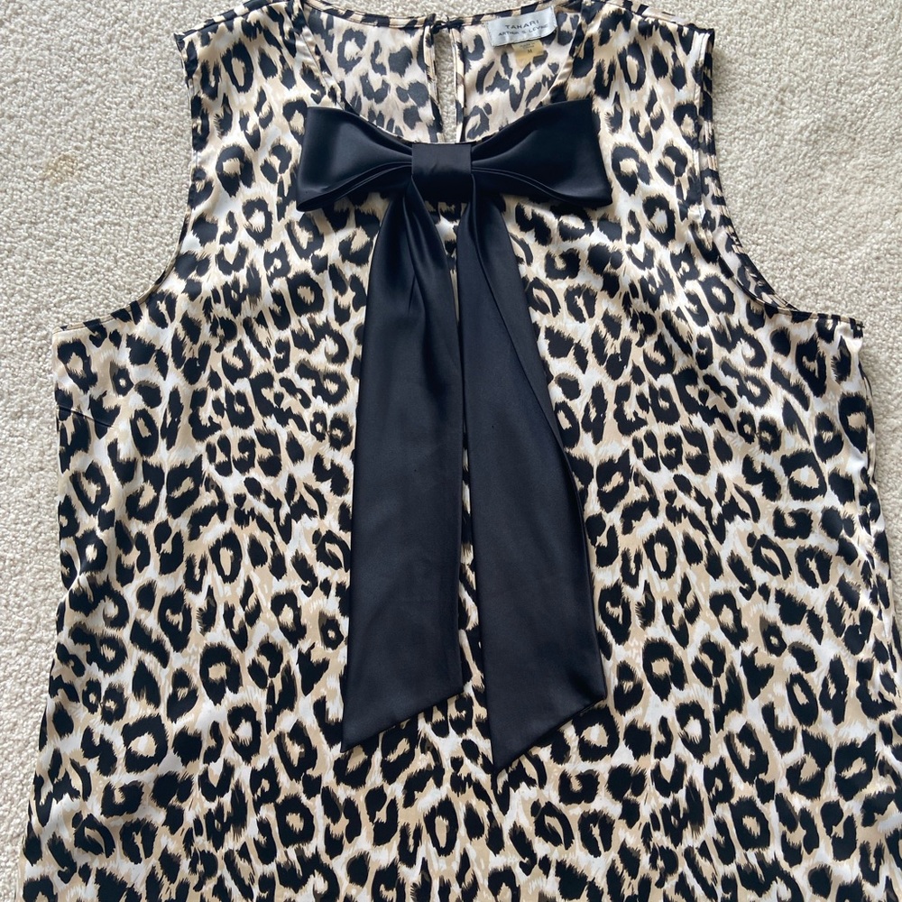 Tahiri Leopard Print Shell With Black Bow Shirt - image 3